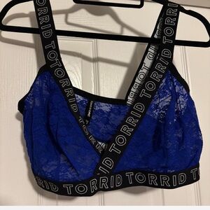 Torrid Black and Blue Lace Bralette